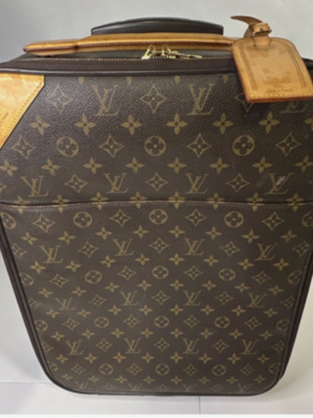 Louis Vuitton Brown Monogram Rolling Carry-On with Natural Leather Trim